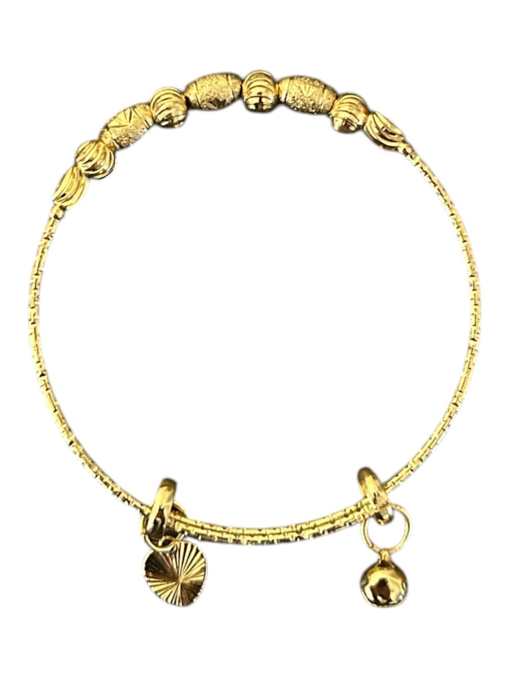 Golden tone beaded charm bracelet